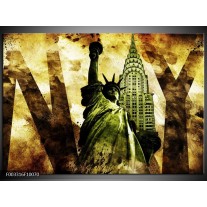 Foto canvas schilderij New York | Groen, Zwart, Bruin 