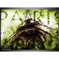 Foto canvas schilderij Eiffeltoren | Groen, Bruin 