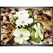 Foto canvas schilderij Bloem | Bruin, Groen, Zwart 