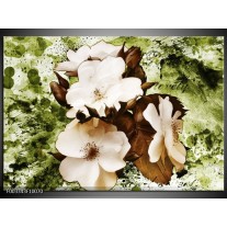 Foto canvas schilderij Bloem | Bruin, Groen, Zwart 