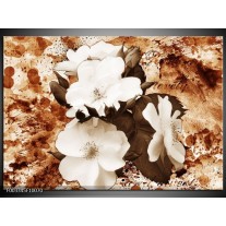 Foto canvas schilderij Bloem | Bruin, Wit, Sepia 