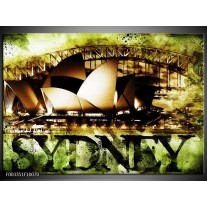 Glas schilderij Sydney | Groen, Bruin, Zwart 