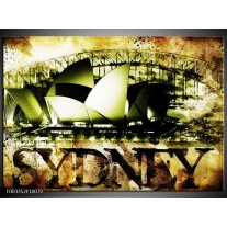 Foto canvas schilderij Sydney | Groen, Bruin, Zwart 