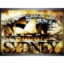 Foto canvas schilderij Sydney | Geel, Bruin, Zwart 