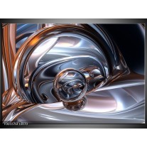 Foto canvas schilderij Abstract | Zilver, Zwart, Wit 