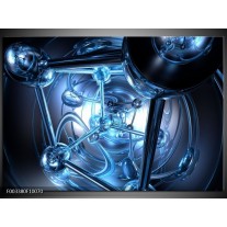 Foto canvas schilderij Abstract | Blauw, Wit, Zwart 