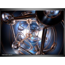 Foto canvas schilderij Abstract | Blauw, Grijs, Wit 