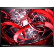 Glas schilderij Abstract | Rood, Zwart, Wit 