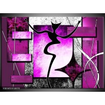 Foto canvas schilderij Abstract | Paars, Zwart, Wit 