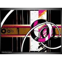 Foto canvas schilderij Abstract | Roze, Zwart, Wit 