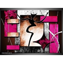 Foto canvas schilderij Abstract | Roze, Zwart, Wit 