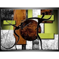 Foto canvas schilderij Abstract | Bruin, Groen, Zwart 