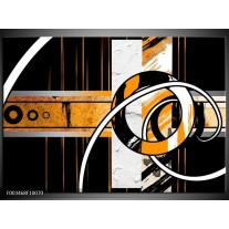 Foto canvas schilderij Abstract | Oranje, Bruin, Wit 