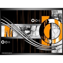 Foto canvas schilderij Abstract | Oranje, Bruin, Wit 
