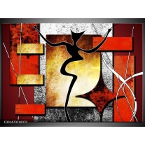 Foto canvas schilderij Abstract | Rood, Grijs, Geel 