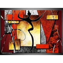 Glas schilderij Abstract | Rood, Grijs, Geel 