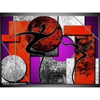 Glas schilderij Abstract | Rood, Zwart, Paars 