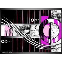 Foto canvas schilderij Abstract | Paars, Zwart, Wit 