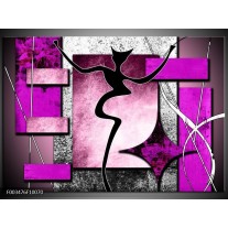 Foto canvas schilderij Abstract | Paars, Zwart, Wit 