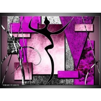 Foto canvas schilderij Abstract | Paars, Zwart, Wit 