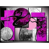 Foto canvas schilderij Abstract | Paars, Zwart, Wit 