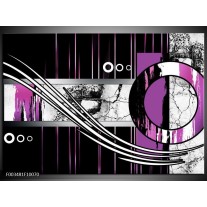 Foto canvas schilderij Abstract | Paars, Zwart, Wit 