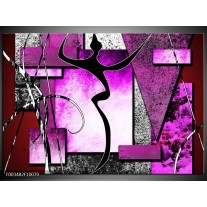 Foto canvas schilderij Abstract | Paars, Zwart, Wit 