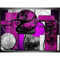 Foto canvas schilderij Abstract | Paars, Zwart, Wit 