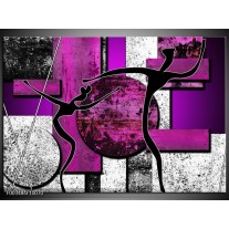Foto canvas schilderij Abstract | Paars, Zwart, Wit 