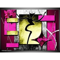 Foto canvas schilderij Abstract | Paars, Groen, Wit