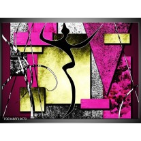 Foto canvas schilderij Abstract | Paars, Groen, Wit 