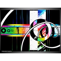 Foto canvas schilderij Abstract | Blauw, Rood, Geel 