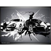 Glas schilderij Audi | Zwart, Wit, Grijs 