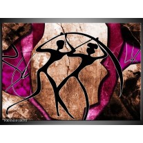 Glas schilderij Abstract | Roze, Zwart, Bruin 