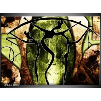 Glas schilderij Abstract | Groen, Bruin, Zwart 