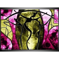 Foto canvas schilderij Abstract | Roze, Zwart, Groen 