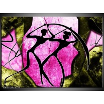 Glas schilderij Abstract | Roze, Zwart, Groen 