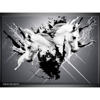 Foto canvas schilderij Abstract | Wit, Zwart, Grijs 