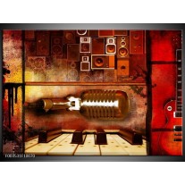 Foto canvas schilderij Abstract | Rood, Bruin, Geel 