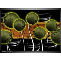 Foto canvas schilderij Bloem | Groen, Bruin, Zwart 