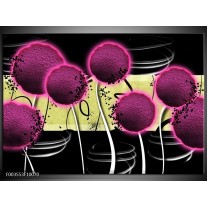 Foto canvas schilderij Bloem | Roze, Geel, Wit 