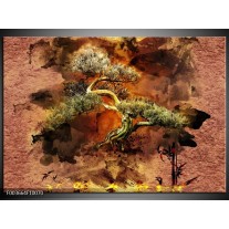 Foto canvas schilderij Bonsai | Groen, Bruin, Zwart 