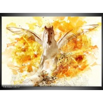 Glas schilderij Paard | Geel, Wit, Goud 