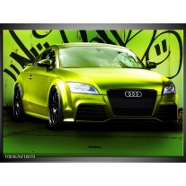 Glas schilderij Audi | Groen, Zwart 