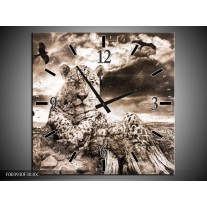 Wandklok op Canvas Natuur | Kleur: Grijs, Wit | F003930C