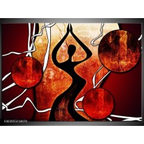 Foto canvas schilderij Abstract | Zwart, Rood, Wit 