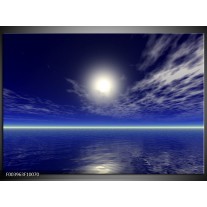 Foto canvas schilderij Zee | Blauw, Wit 