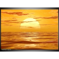 Glas schilderij Zonsondergang | Geel, Oranje, Bruin 