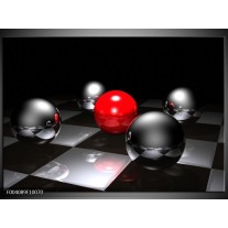 Foto canvas schilderij Ball | Rood, Zwart, Grijs 