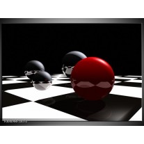 Foto canvas schilderij Cirkel | Rood, Zwart, Wit 